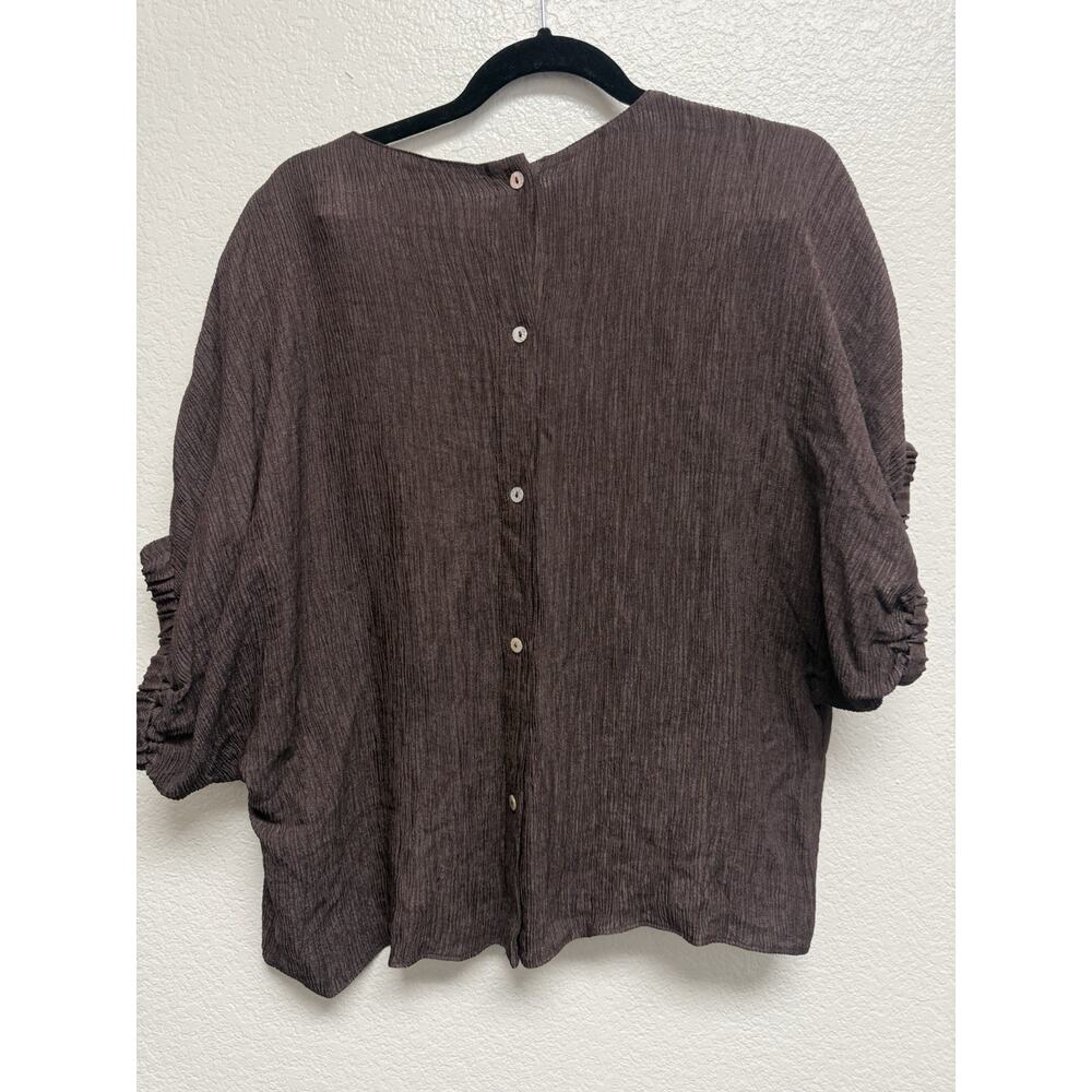 NWT Mellowday Brown Top Blouse Button Up Backside Career - Dressy Size CL - Picture 8 of 9